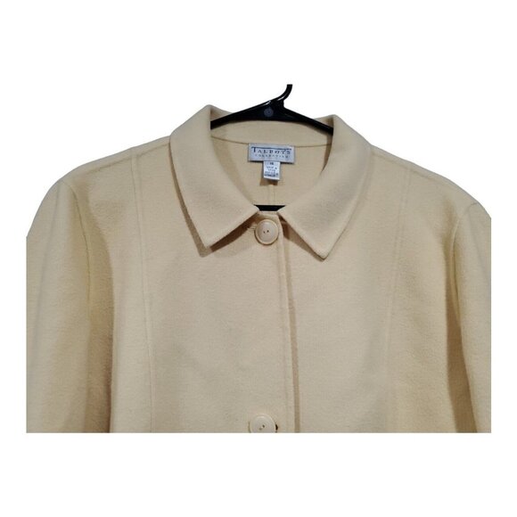 Talbots Women's Yellow Button-Down Wool Angora Rabbit Hair Cashmere Blaz… - Picture 5 of 12